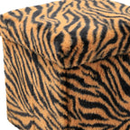12" Plastic Animal Print Storage Ottoman