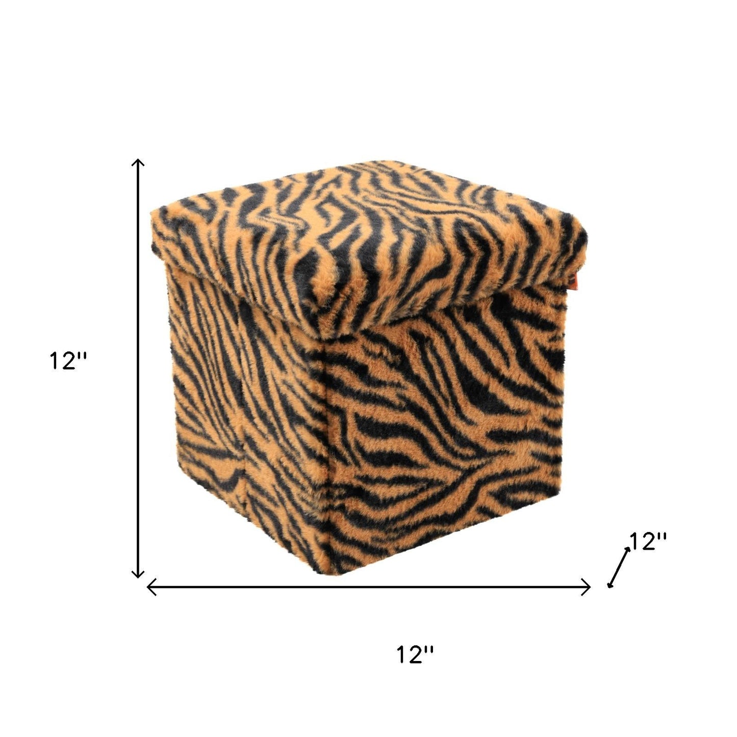 12" Plastic Animal Print Storage Ottoman