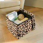 15" Plastic Animal Print Storage Ottoman