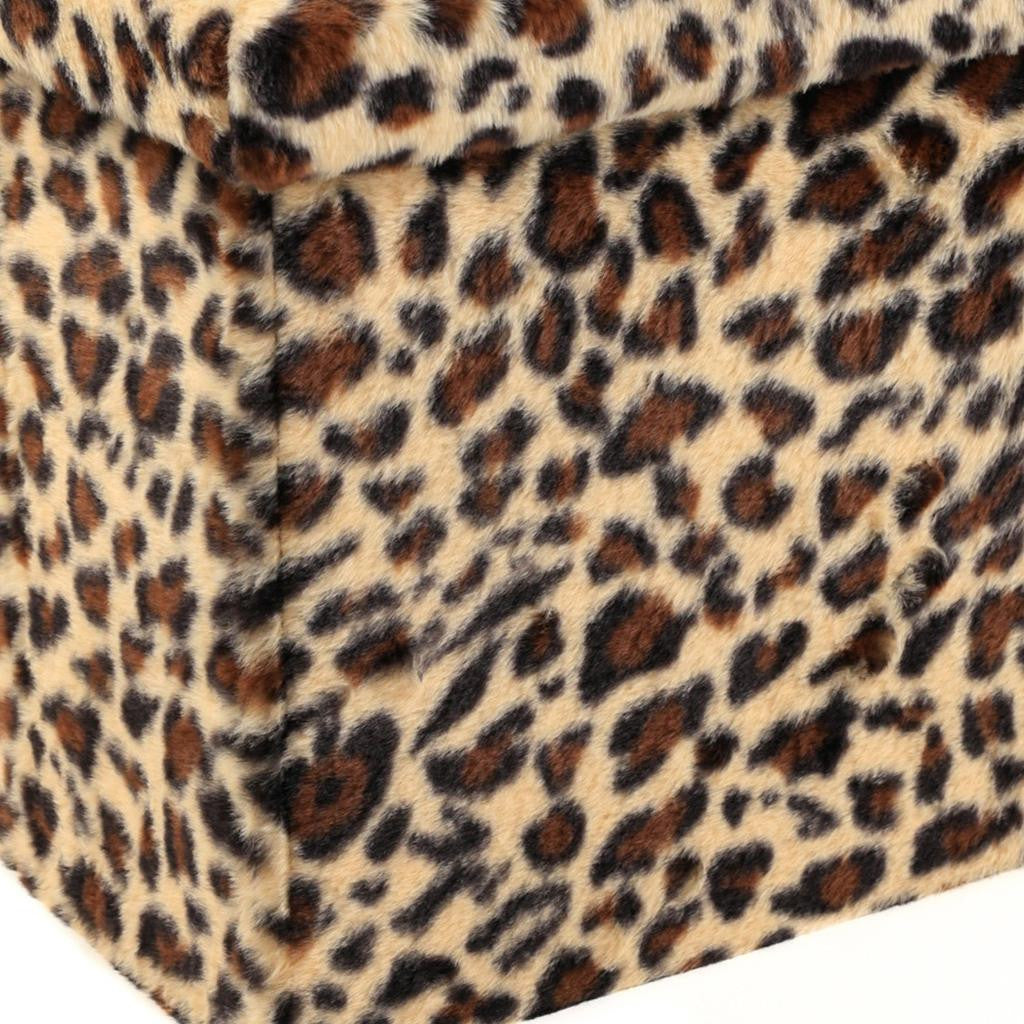 15" Plastic Animal Print Storage Ottoman