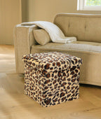 15" Plastic Animal Print Storage Ottoman