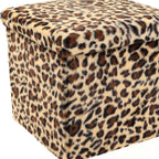 15" Plastic Animal Print Storage Ottoman