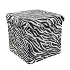 15" Plastic Animal Print Storage Ottoman