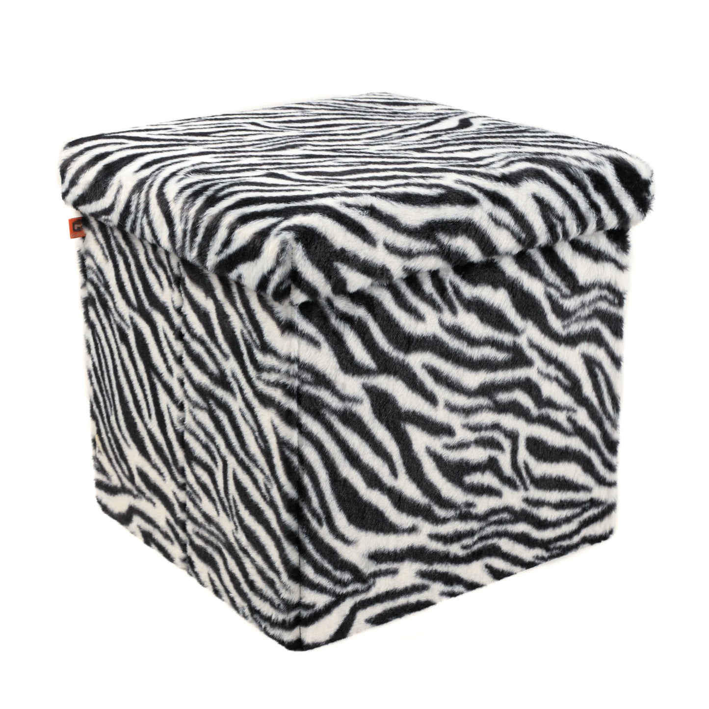 15" Plastic Animal Print Storage Ottoman