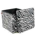 15" Plastic Animal Print Storage Ottoman