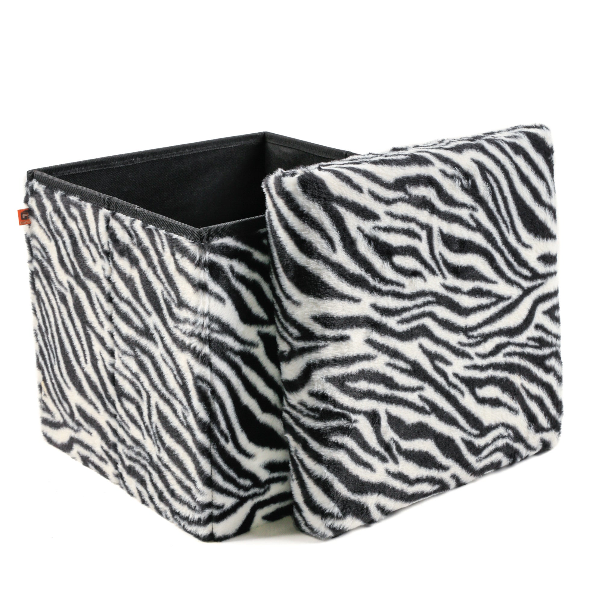 15" Plastic Animal Print Storage Ottoman