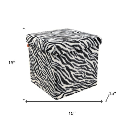 15" Plastic Animal Print Storage Ottoman