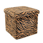 15" Plastic Animal Print Storage Ottoman