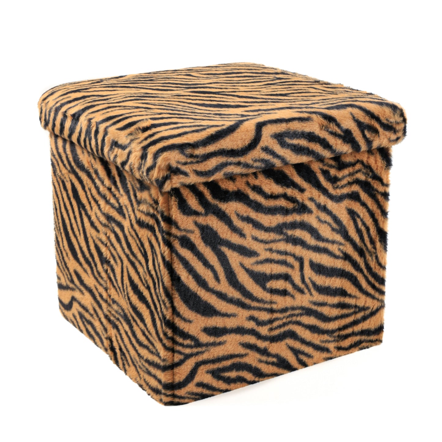 15" Plastic Animal Print Storage Ottoman