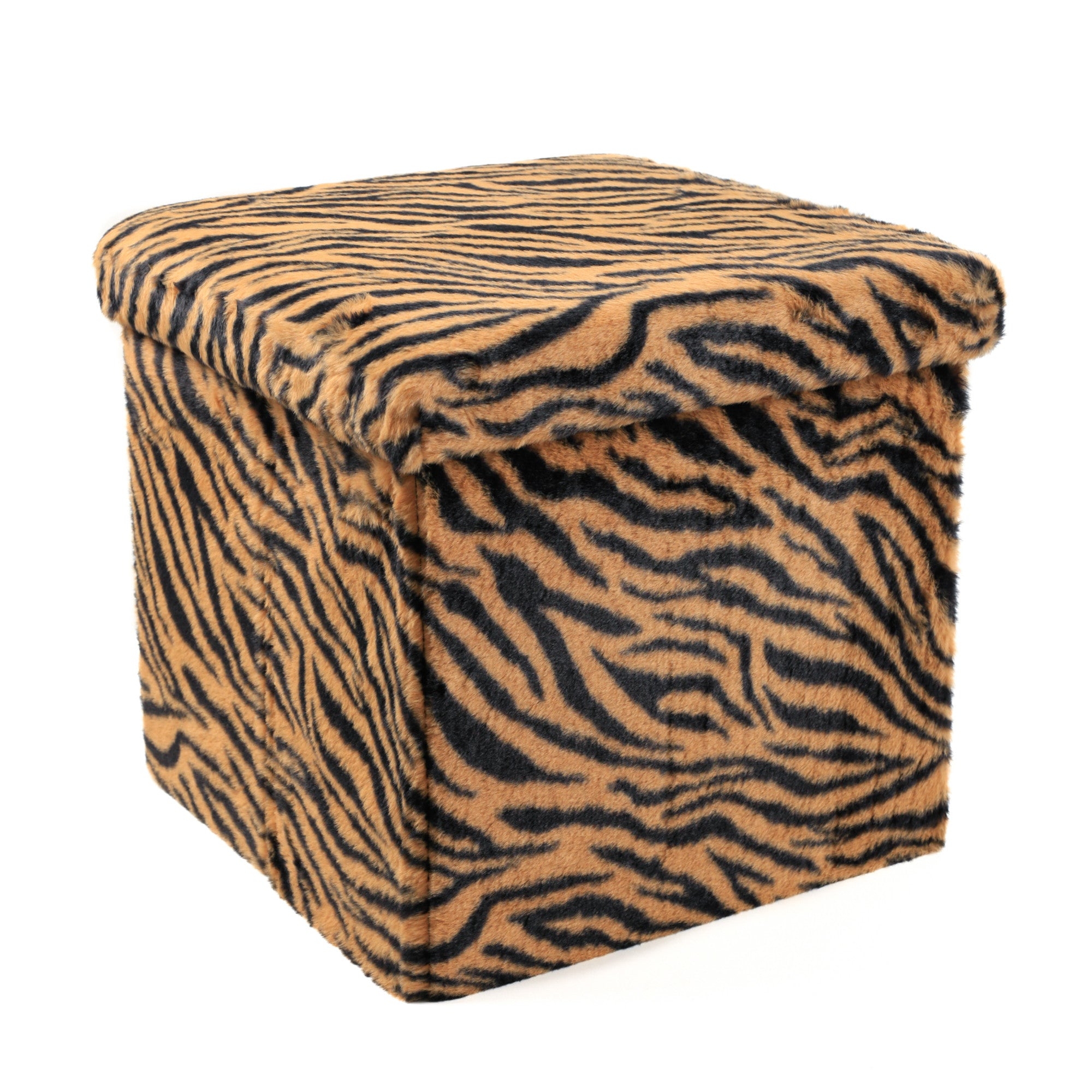 15" Plastic Animal Print Storage Ottoman