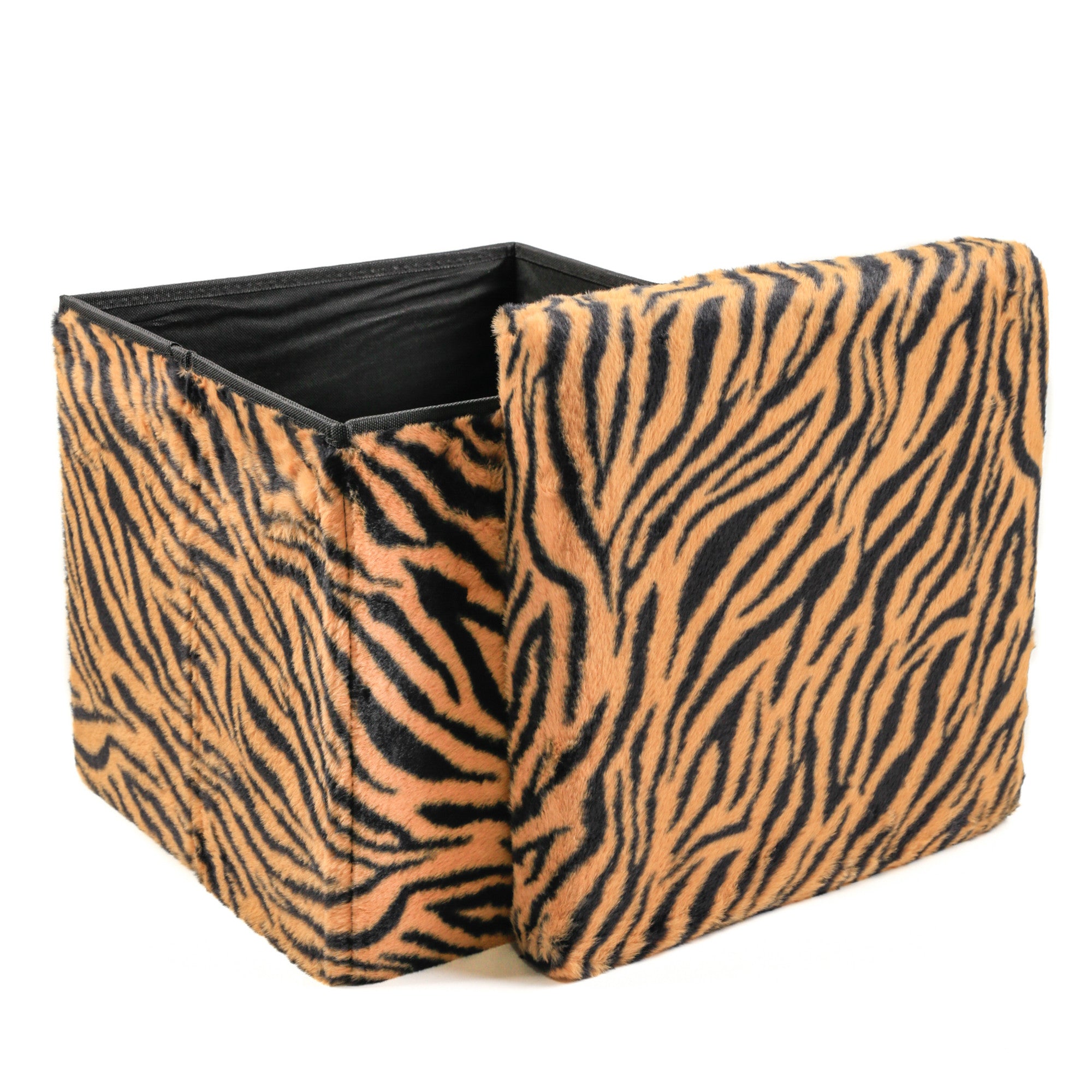 15" Plastic Animal Print Storage Ottoman