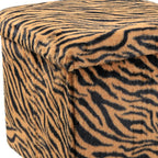 15" Plastic Animal Print Storage Ottoman