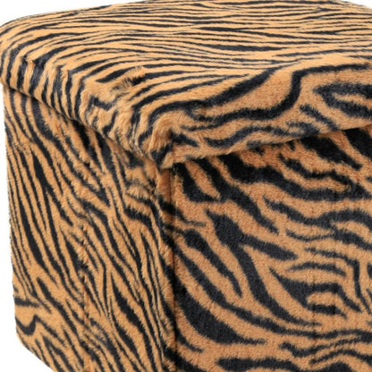 15" Plastic Animal Print Storage Ottoman