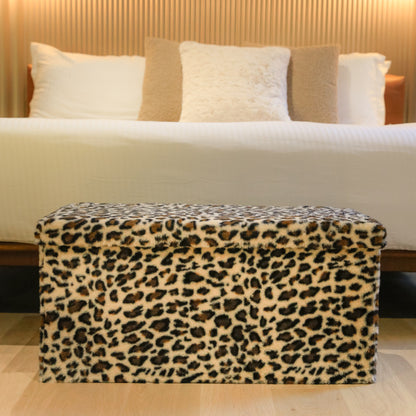 30" Plastic Animal Print Storage Ottoman