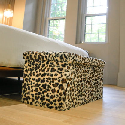 30" Plastic Animal Print Storage Ottoman