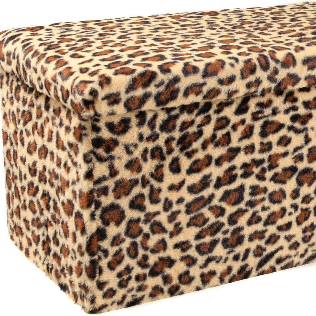 30" Plastic Animal Print Storage Ottoman