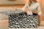 30" Plastic Animal Print Storage Ottoman