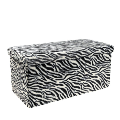 30" Plastic Animal Print Storage Ottoman
