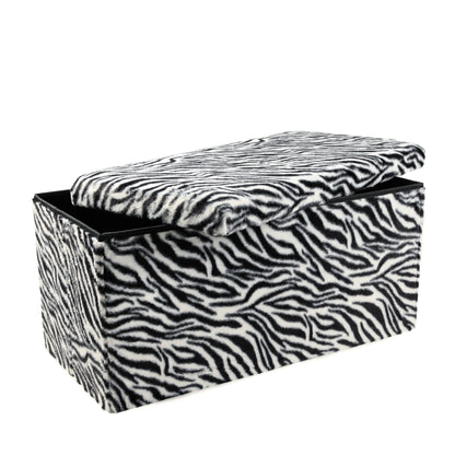 30" Plastic Animal Print Storage Ottoman