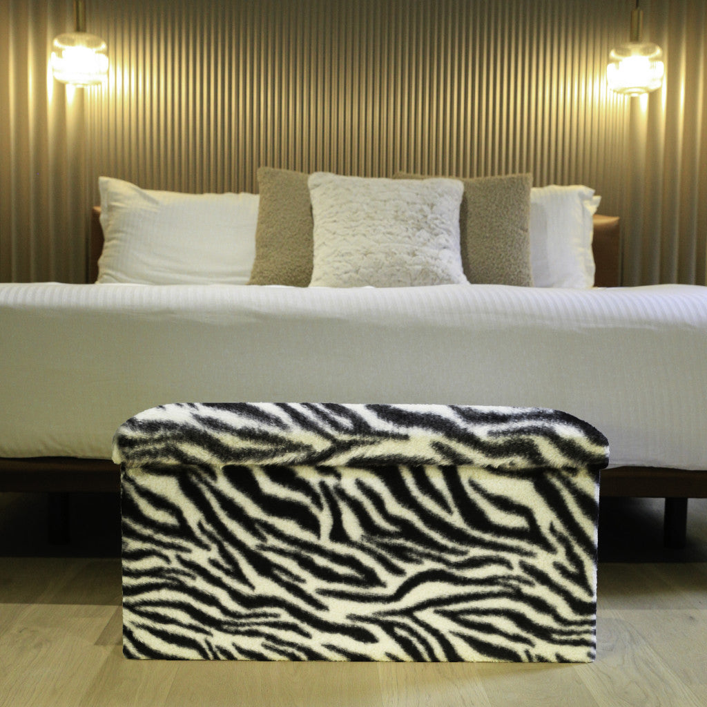30" Plastic Animal Print Storage Ottoman
