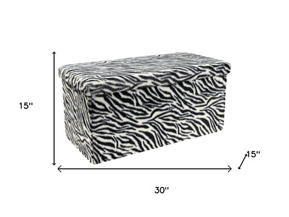 30" Plastic Animal Print Storage Ottoman