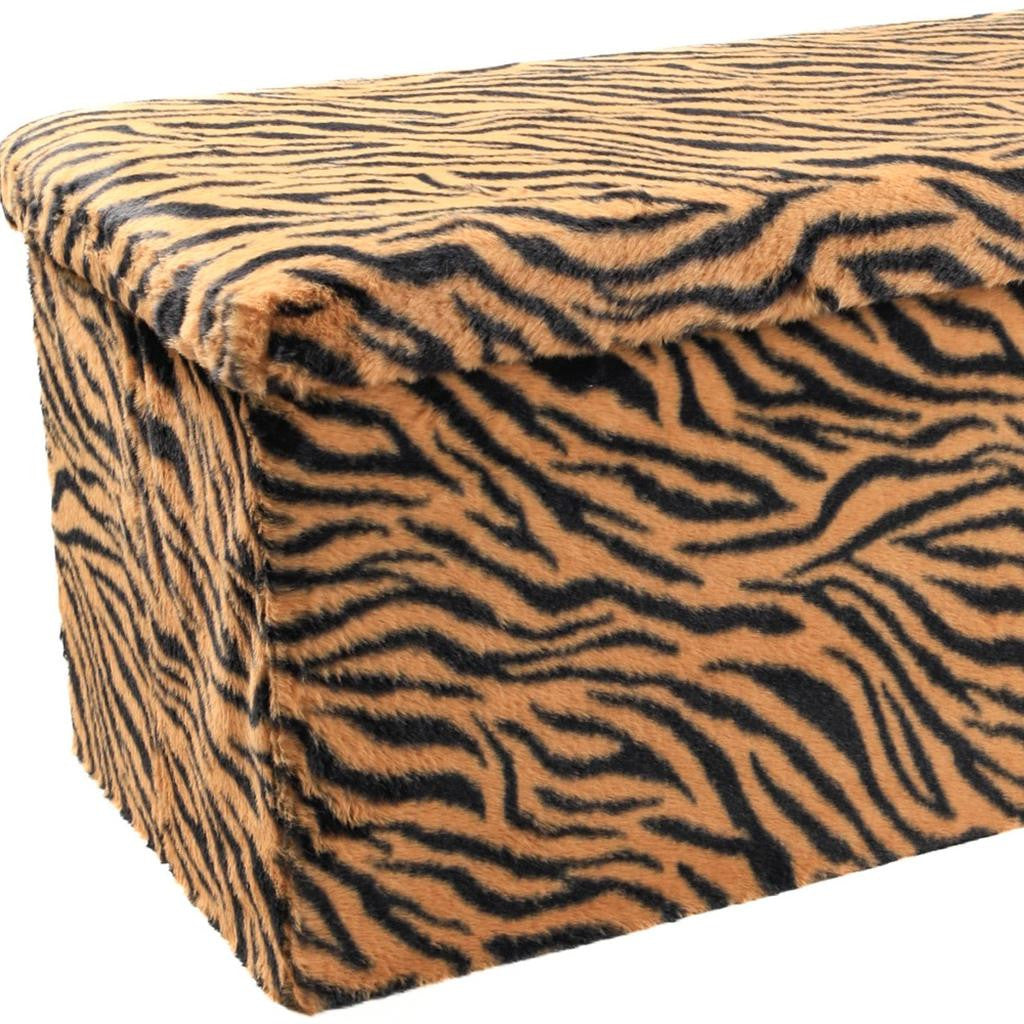 30" Plastic Animal Print Storage Ottoman