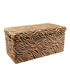 30" Plastic Animal Print Storage Ottoman