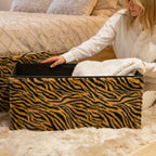 30" Plastic Animal Print Storage Ottoman