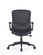 Black Adjustable Height Swivel Rolling Executive Office Chair