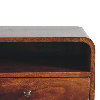 18" Brown Solid Wood One Drawer Floating Nightstand