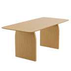 66" Natural Solid Wood Double Pedestal Base Dining Table