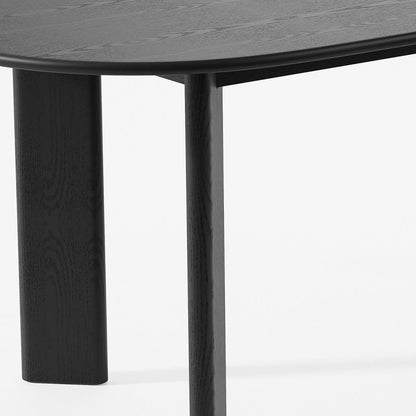 66" Black Solid Wood Oval Dining Table