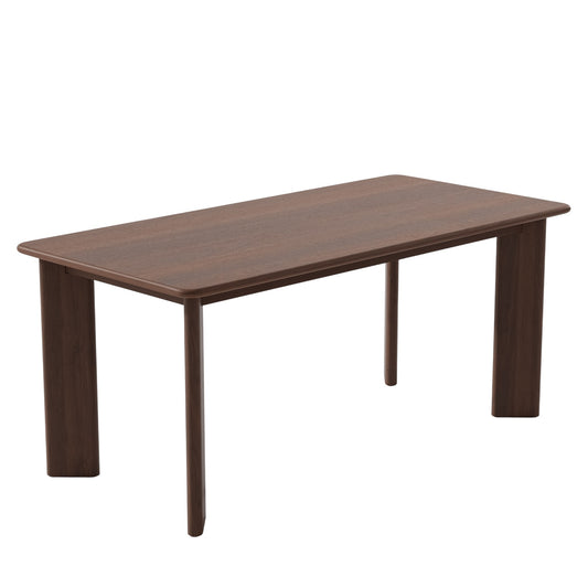 66" Brown Solid Wood Dining Table