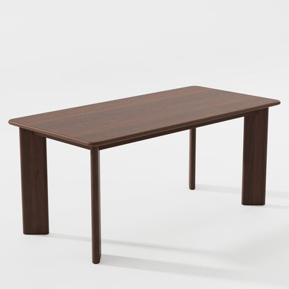 66" Brown Solid Wood Dining Table