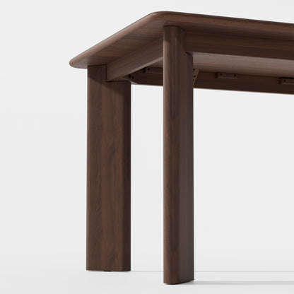 66" Brown Solid Wood Dining Table