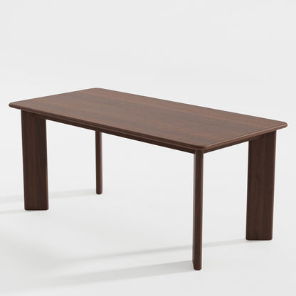 66" Brown Solid Wood Dining Table