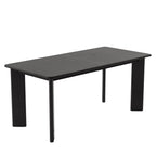 66" Black Solid Wood Dining Table