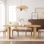 66" Natural Solid Wood Double Pedestal Base Oval Dining Table
