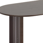 78" Brown Solid Wood Double Pedestal Base Oval Dining Table