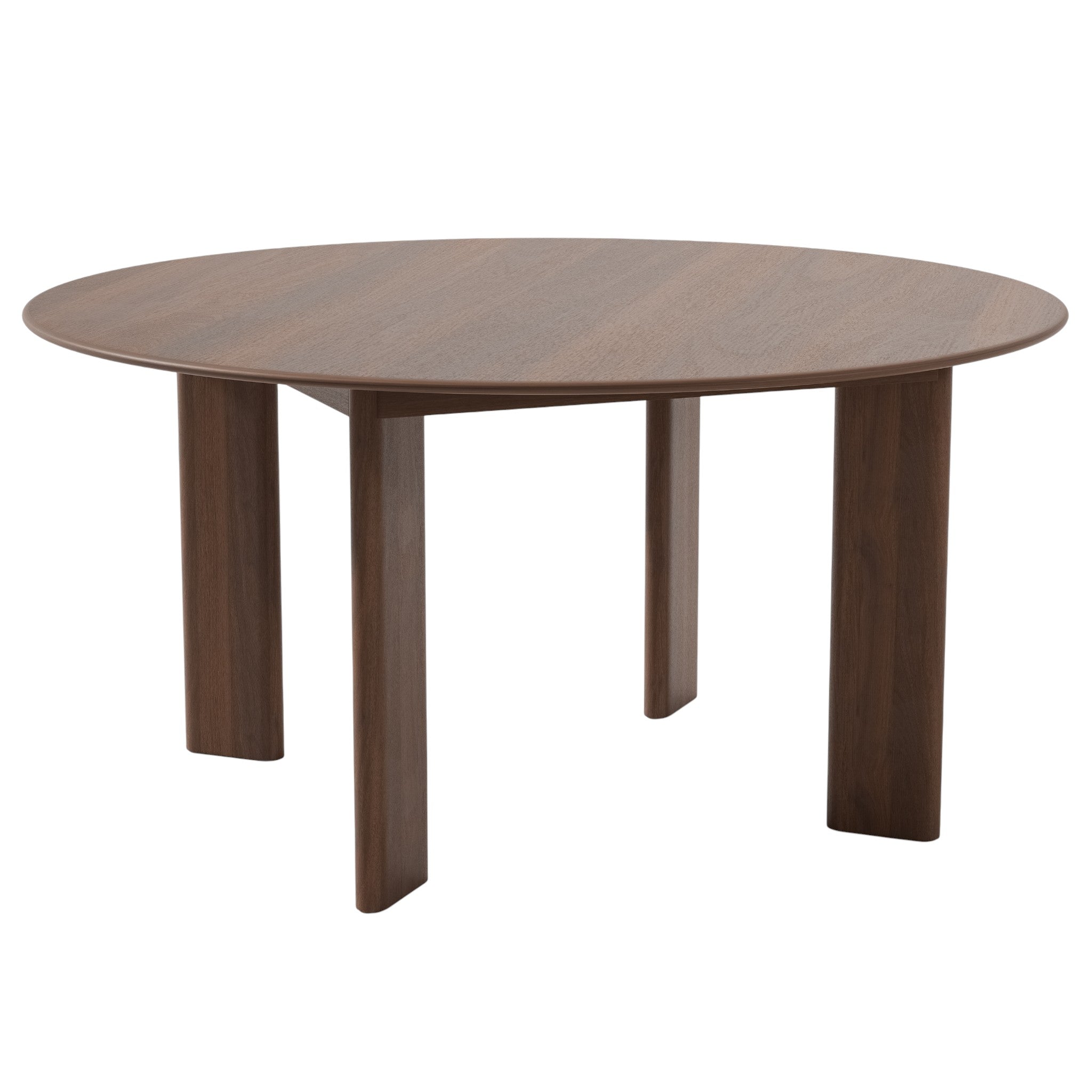 59" Brown Solid Wood Round Top Dining Table