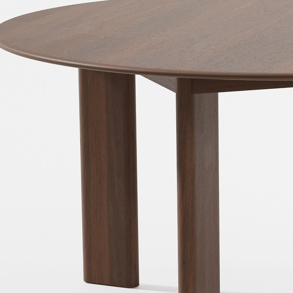 59" Brown Solid Wood Round Top Dining Table