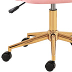 Pink Baby Pink and Gold Adjustable Height Swivel Rolling Office Chair