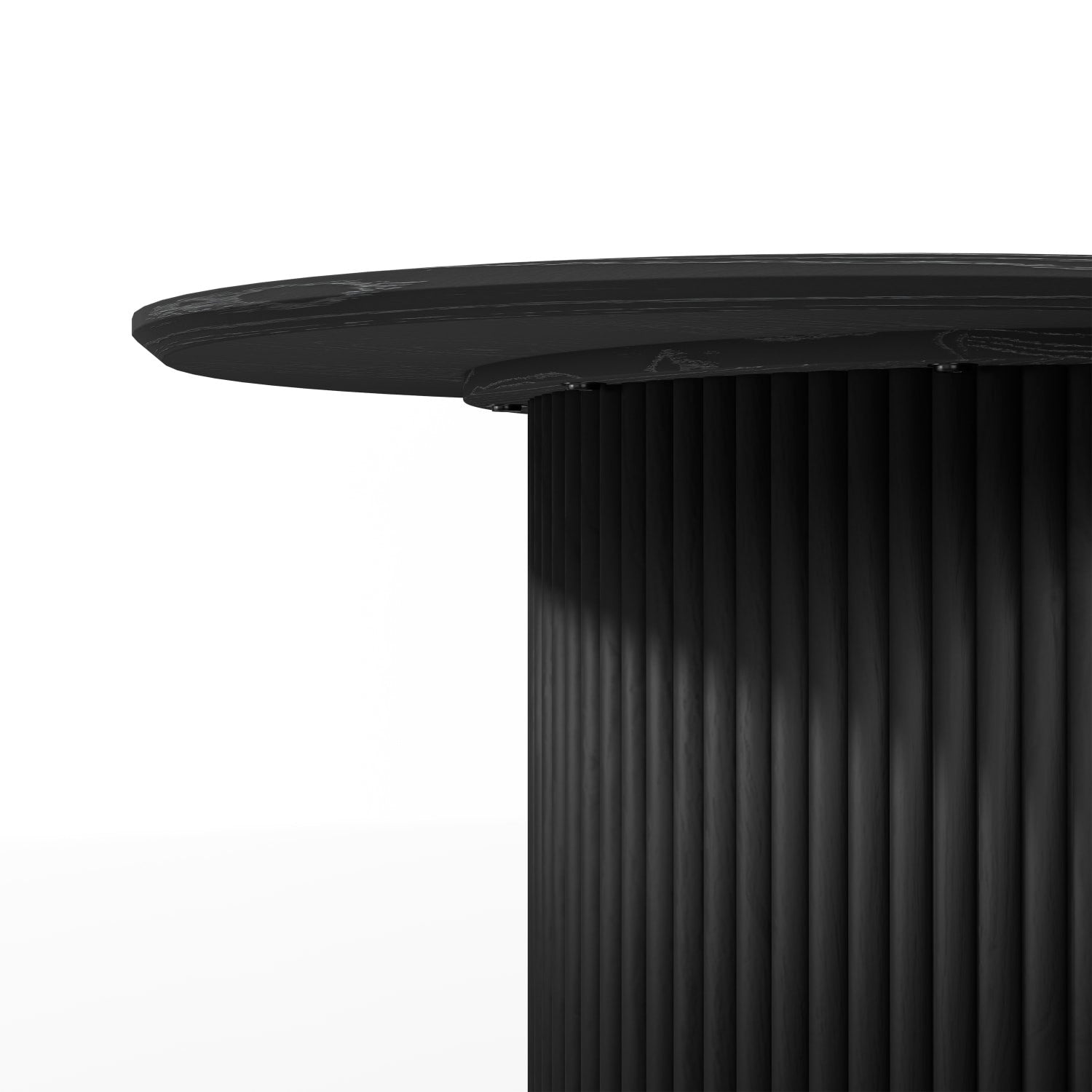 67" Black Wood Double Pedestal Base Oval Dining Table