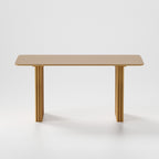 67" Natural Wood Double Pedestal Base Dining Table