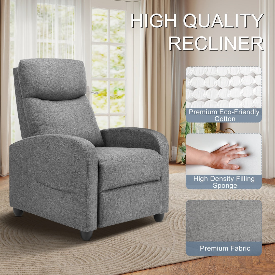 Recliner Chair PU Leather Recliner Sofa No Massage