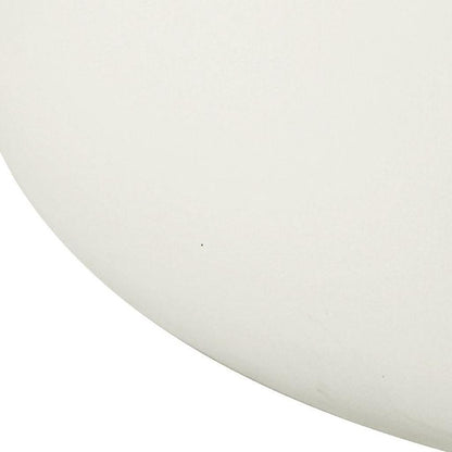 31" White Cement Round Drum Coffee Table