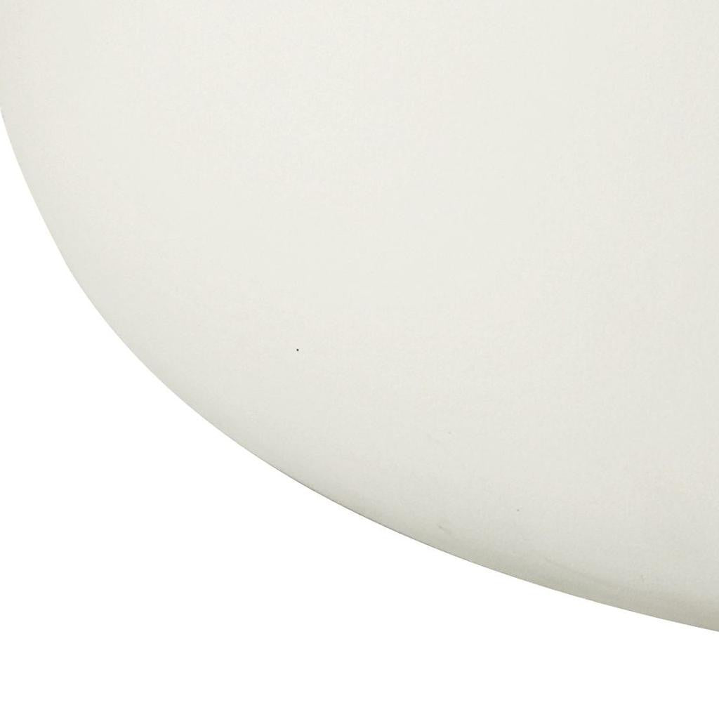 31" White Cement Round Drum Coffee Table