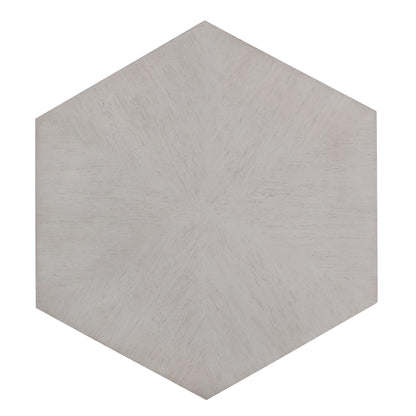 50" Gray Wood Hexagon Distressed Block Coffee Table