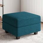 26" Black Velvet Storage Ottoman