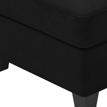 25" Black Velvet Storage Ottoman